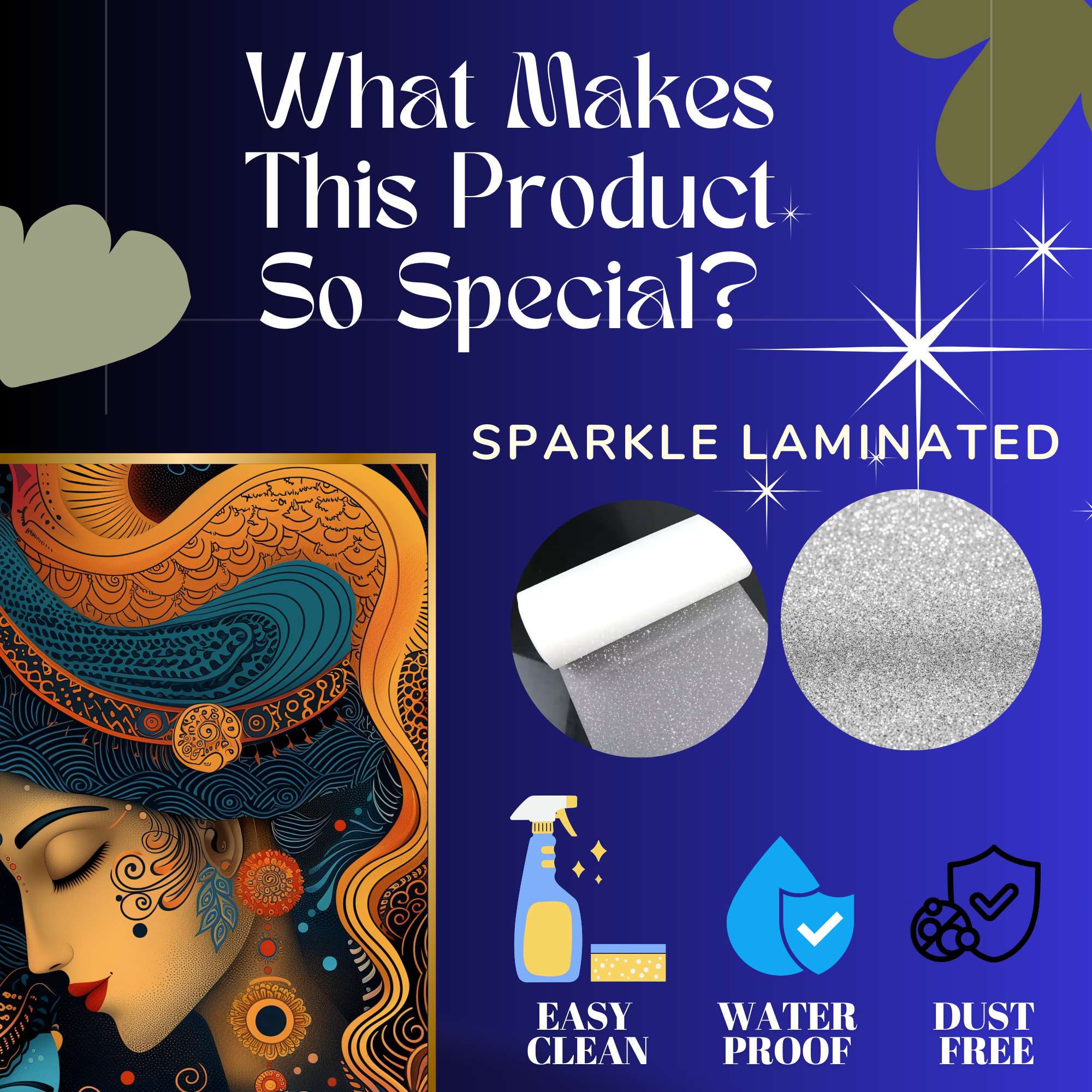 Set of Three Wall Paintings for Wall Dacoration Golden Framed Wall Paintings for Living Room & Bedroom Wall Art for Home Decoration & Office Wall Décor (24x18 inch CH-GD3-3) - Image 3