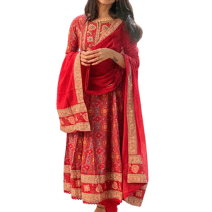 Charming in Cotton ? Embroidered Floral Printex Dress for Women (M)