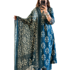 Bloom Boldly ? XXL Cotton Dress with Beautiful Embroidery & Print(XL)