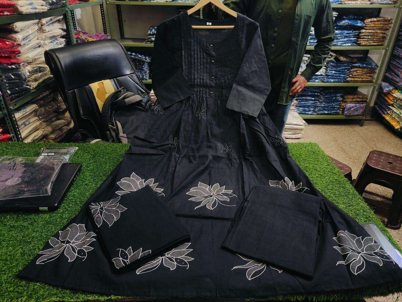 Chic Cotton Delight ? Embroidered Floral Printex Dress (L) - Image 3